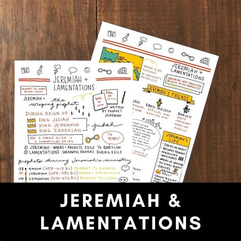 Book of Jeremiah and Lamentations Printables for Bible Study