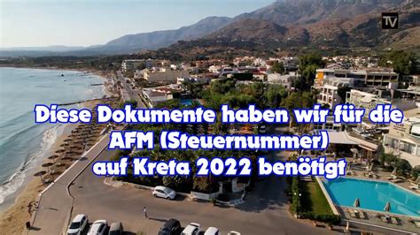 Diese Dokumente haben wir für AFM Steuernummer auf Kreta 2022