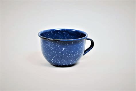 Blue Speckled Metal Mug Enamel Camping Mugs Enamelware Etsy