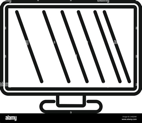 Digital Monitor Icon Outline Vector Computer Display Pc Screen Stock