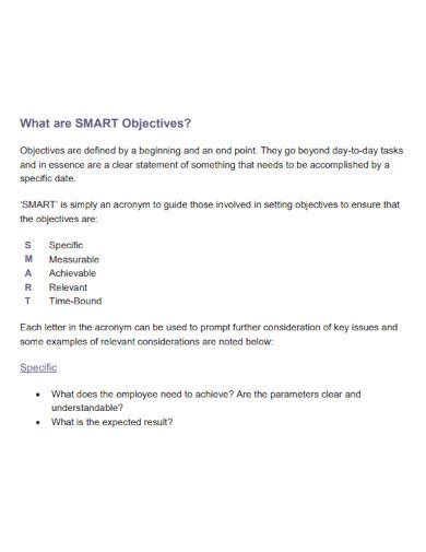 30+ Smart Objectives Examples [ Company, University, Employee ] | Examples