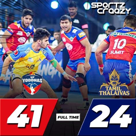 Pro Kabaddi League Season 9 Day 15 UP Yoddhas Thrash Tamil Thalaivas