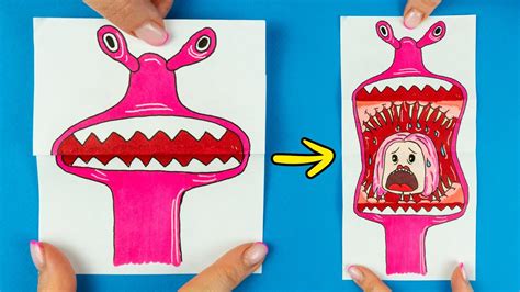 How To Draw PINK RAINBOW FRIENDS Transformation ARTS PAPER CRAFTS