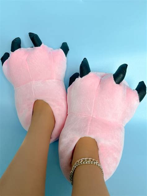 Women Cartoon Paw Design Novelty Slippers Preppy Home Slippers Shein Usa