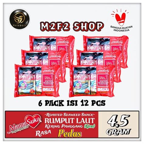 Jual MamaSuka Snack Rumput Laut Panggang Rasa Pedas 4 5 Gr Kemasan 6