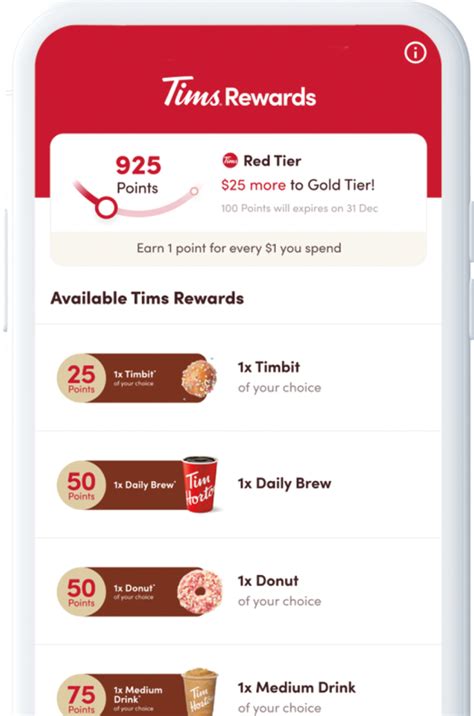 Tims Rewards Tim Hortons