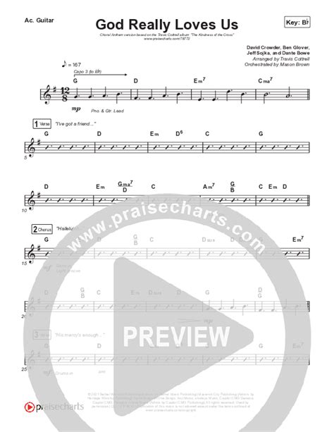 God Really Loves Us Choral Anthem SATB Acoustic Guitar Sheet Music