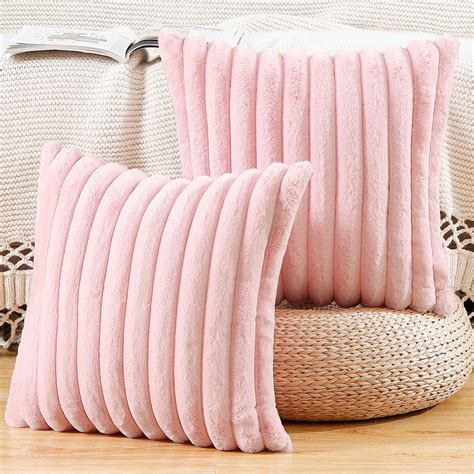 Amazon Madizz Set Of Faux Wool Plush Decorative Throw Pillow