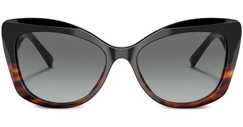 Giorgio Armani Butterfly Frame Sunglasses In Brown Lyst