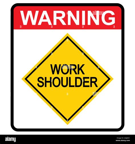 Work Shoulder Road Danger Car Icon Traffic Street Caution Sign