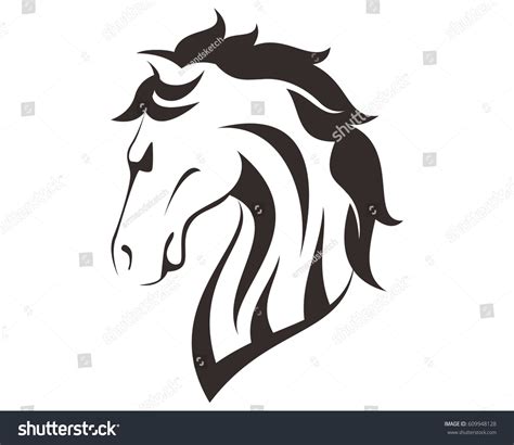 Horse Head Line Art Drawing Illustration Stock Vector (Royalty Free ...