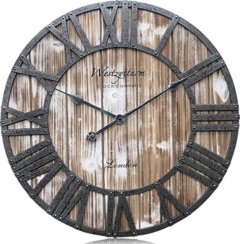 Amazon Westzytturm Large Wood Wall Clock Inch Rustic Farmhouse