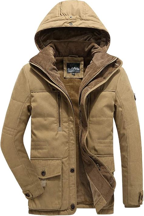 LSSM Winter Men's Jacket Mid-Length Hooded Plus Cashmere Embroidery ...