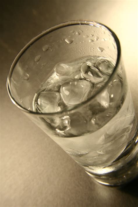 Ice Cubes In Glass Of Water