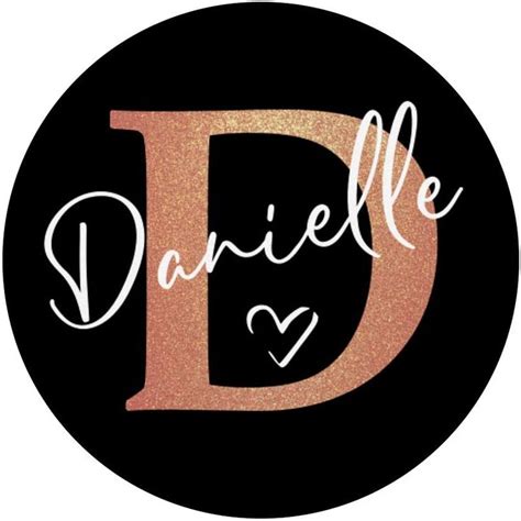 Danielle Name Calligraphy Personalized Ombre Letter D Heart Popsockets Popgrip Swappable Grip