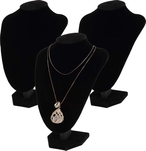 Amazon Foraineam 3 Pack Black Velvet Necklace Bust Display 3D