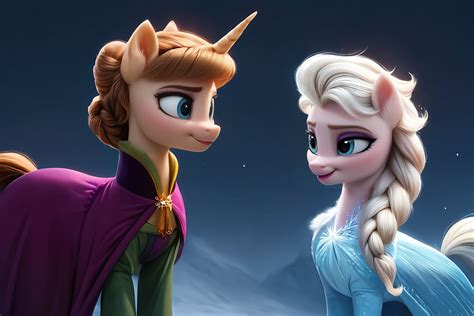 elsa  anna pony  cunningstuntda  deviantart