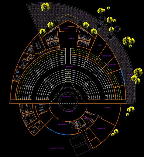 Outdoor Theater Plan Cadbull