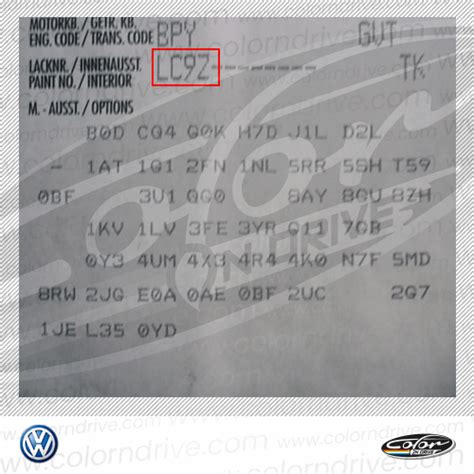 How Can I Find My Volkswagen Color Code The Touch Up Paint