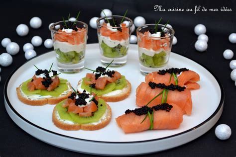 Recette de Trio de verrines toasts et nems au saumon fumé et kiwi