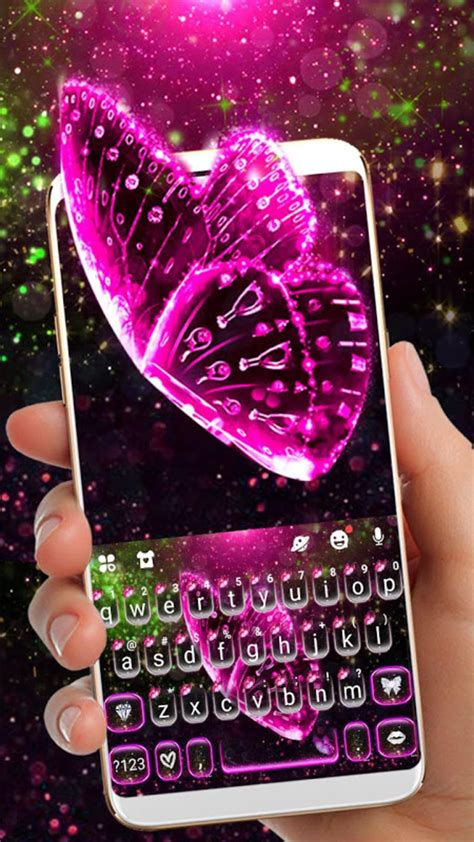 Glitter Pink Butterfly Keyboard Theme Apk For Android Download