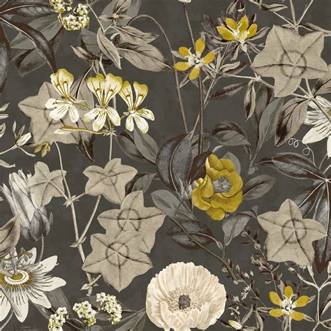 Clarke Clarke Passiflora Charcoal Velvet Buy Fabric Online