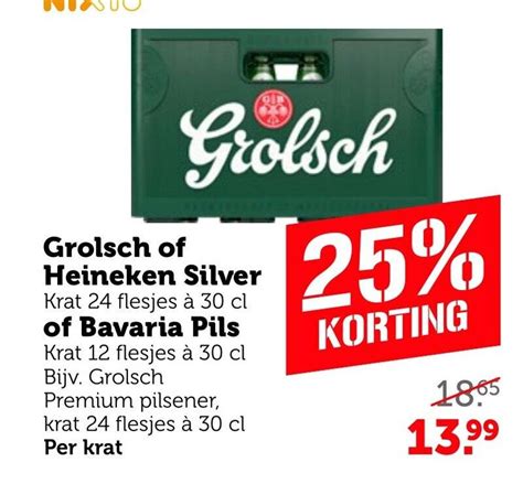 Grolsch Of Heineken Silver Krat 24 Flesjes A 30cl Aanbieding Bij Coop