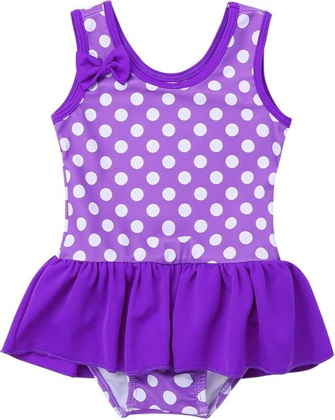 DPois Baby Girls Polka Dots Ruffle Hem Swimsuit Bikini Skirt Set