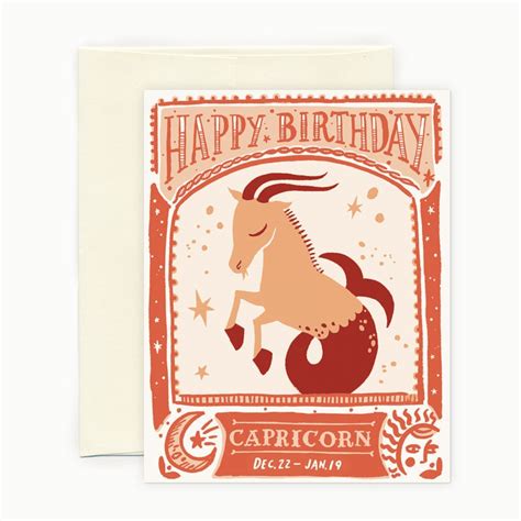 Capricorn Birthday Card By Idlewildco On Etsy