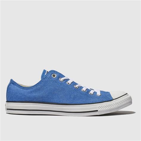 Converse Blue All Star Washed Ox Trainers Trainerspotter