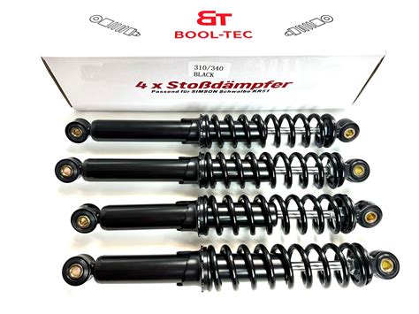 4x Simson KR51 Stoßdämpfer 310 340 schwarz für Schwalbe standard Höhe