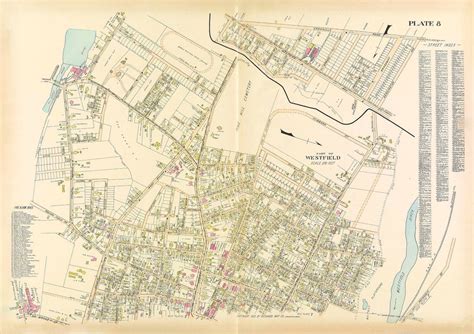 Westfield 1912 Old Town Map Reprint Pine Hill Cemetery Hampden County Massachusetts Homeowner