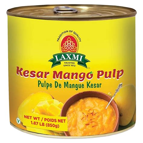 Amazon Laxmi All Natural Kesar Canned Mango Pulp Gm