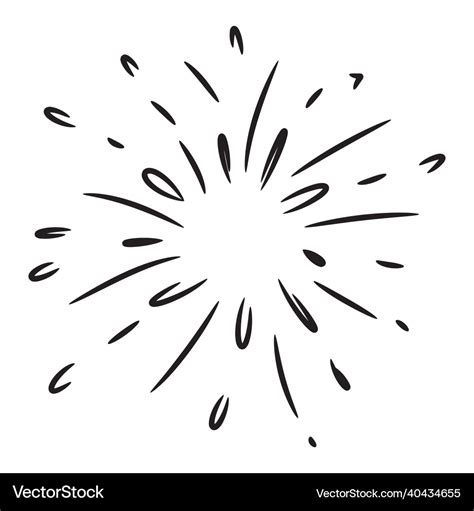 Doodle Starburst Sunburst Firework Explosion Vector Image