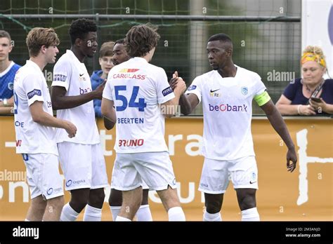 Genk S Carlos Cuesta Celebrates After Scoring During A Friendly Soccer