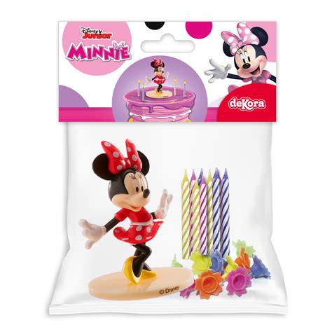 Kit Pvc Minnie Mouse Con Velas Para Decorar Tartas Dekora