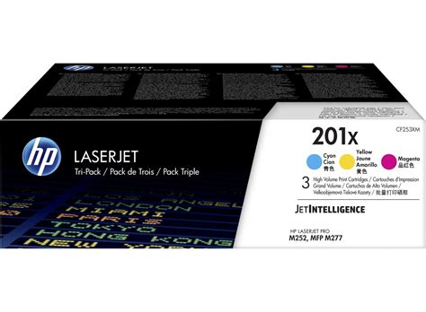 HP 201X 3 Pack High Yield Cyan Magenta Yellow Original LaserJet Toner