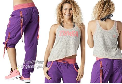 Zumba Cargo Pants Dance Fitness Hiphop Converts To Capri Tank Top 2