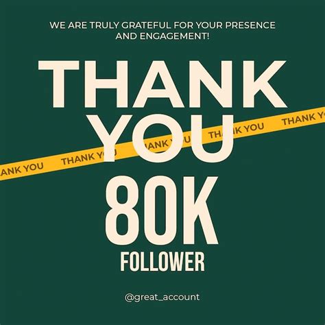 Premium Psd Psd Thank You K Follower On Dark Green Background