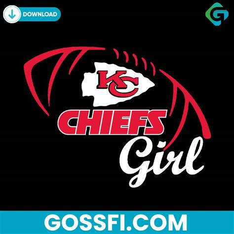 Kansas City Chiefs Girl Football Svg Digital Download