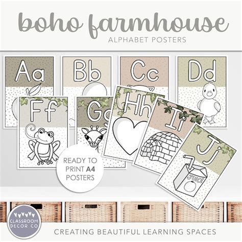 Farmhouse Classroom Alphabet Etsy