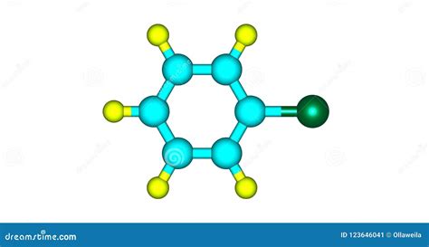 Chlorobenzene Molecular Structure Isolated on White Stock Illustration ...