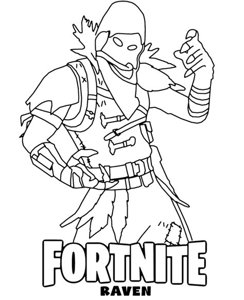 Fortnite Raven coloring page to print