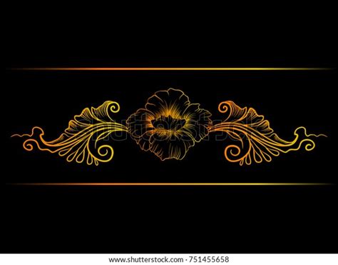 Gold Indian Line Art Border Mehendi Stock Vector Royalty Free