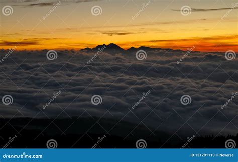 Scenic Sunrise Over Misty Landscape in the Mountains Stock Image ...