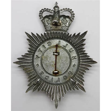 Hull City Police Helmet Plate Queens Crown