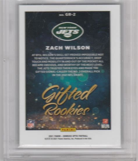 Zach Wilson Optic Legendary Logos Silver Holo Gem Rookie No Ll