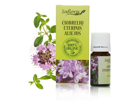 Saflora Čiobrelių Eterinis Aliejus 10 ml 100 Natūralus modelis