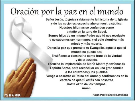 Oración Por La Paz En El Mundo Oraciones Por La Paz Oraciones Paz