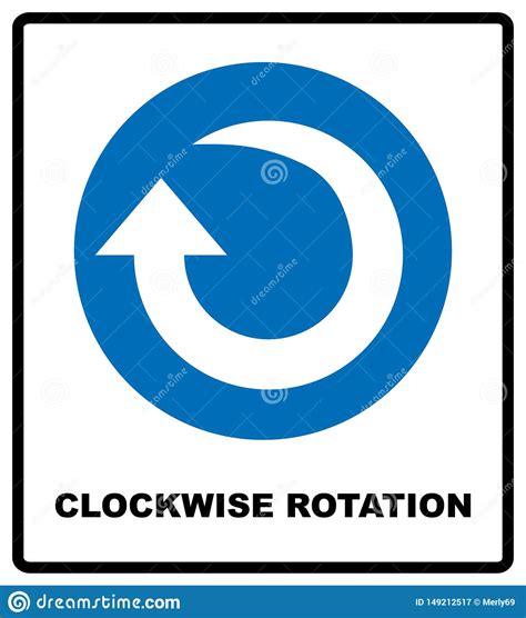 Clockwise Rotation Arrow Icon Blue Mandatory Symbol Illustration